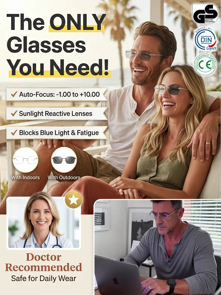 Smart Auto-Focus Reading Glasses – Blue Light Blocking